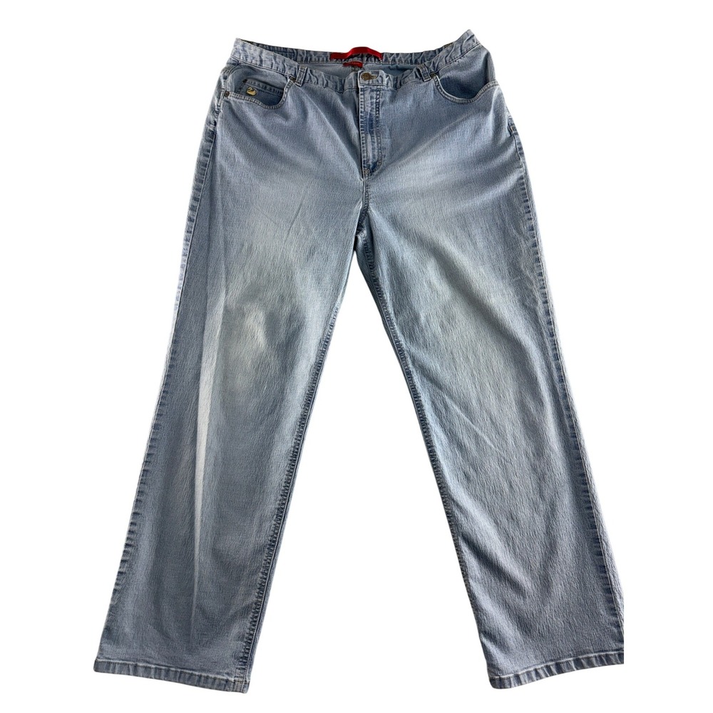 Gloria Vanderbilt Jeans Womens 20W Light‎ Wash Straight Leg High Rise Blue Denim